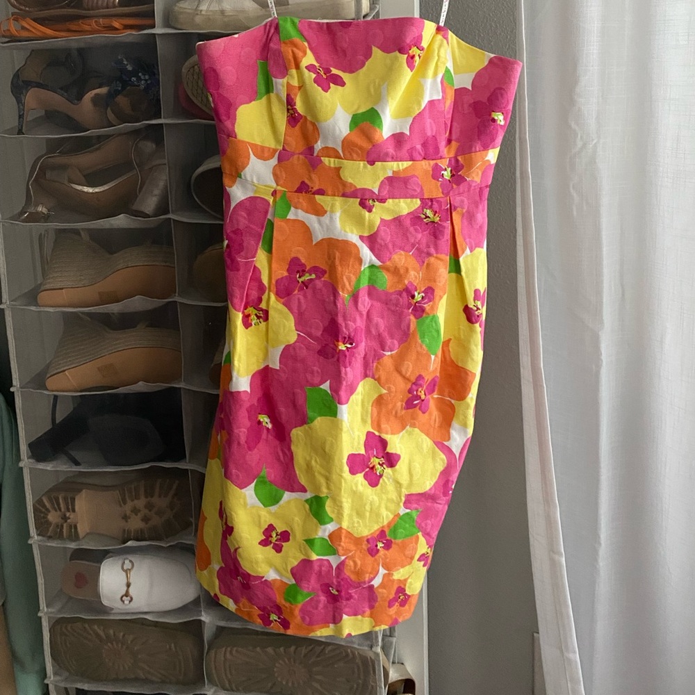Floral Print Lilly Pulitzer Strapless Mini Dress